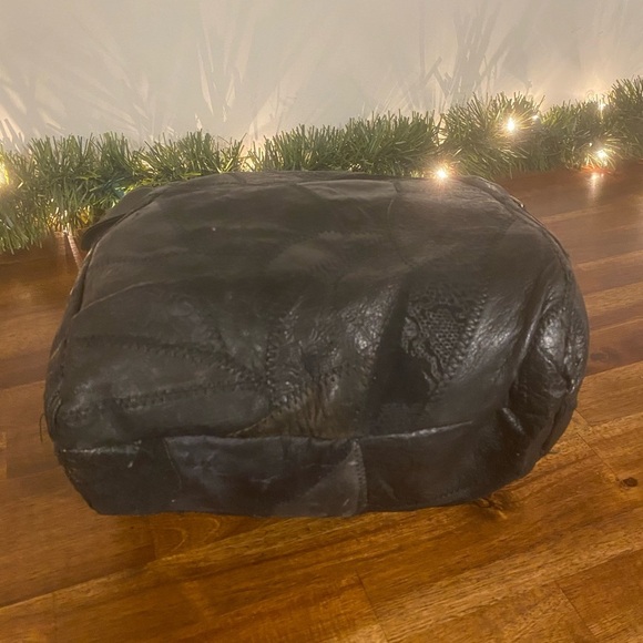 Vintage Patchwork Black Hobo Shoulder Bag - Picture 4 of 6